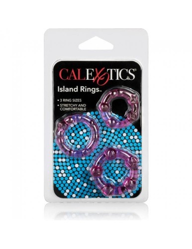 California Exotic Novelties Transparent Island Rings - Набор эрекционных колец, 3 шт (розовый)